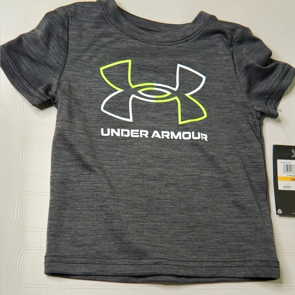 Under Armour Charcoal and Lime Kids' Outfit